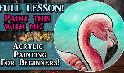 Full Acrylic Painting Lesson For Beginners – Flamingo