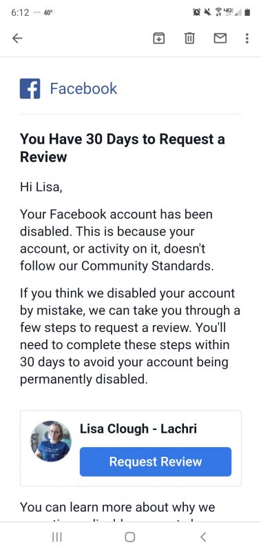 Why Facebook Disabled My Account Now What Lachri Fine Art