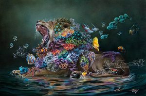 Surreal Lion and Coral Reef