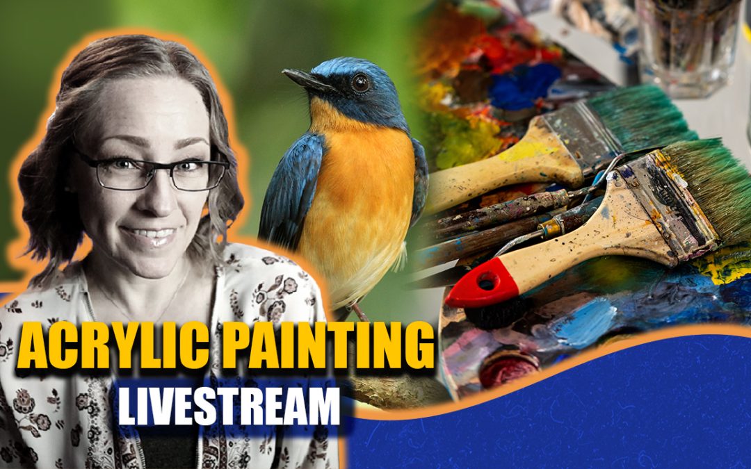 Flycatcher Bird Acrylic Painting – Live