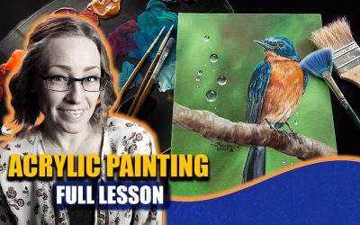 Flycatcher Acrylic Painting Full Free Lesson!