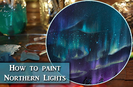 How to Paint Easy Northern Lights in Acrylics