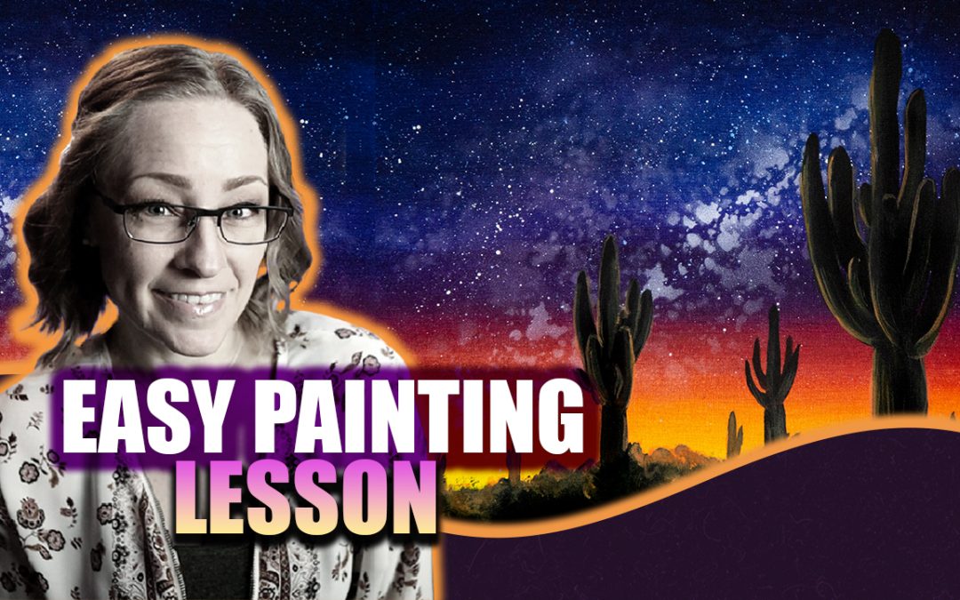 Free Acrylic Painting Lesson – Easy Desert Night