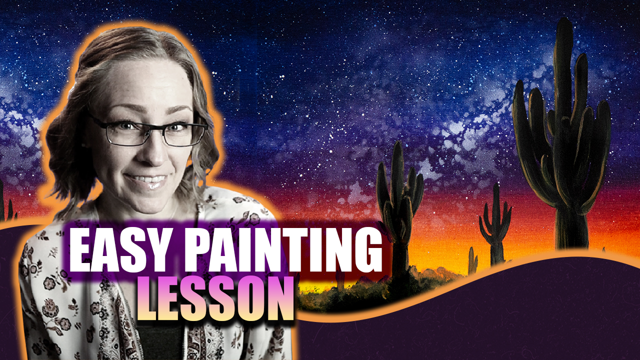 Free Acrylic Painting Lesson Easy Desert Night Lachri Fine Art