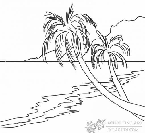 How to paint a beach and palm trees | Lachri Fine Art