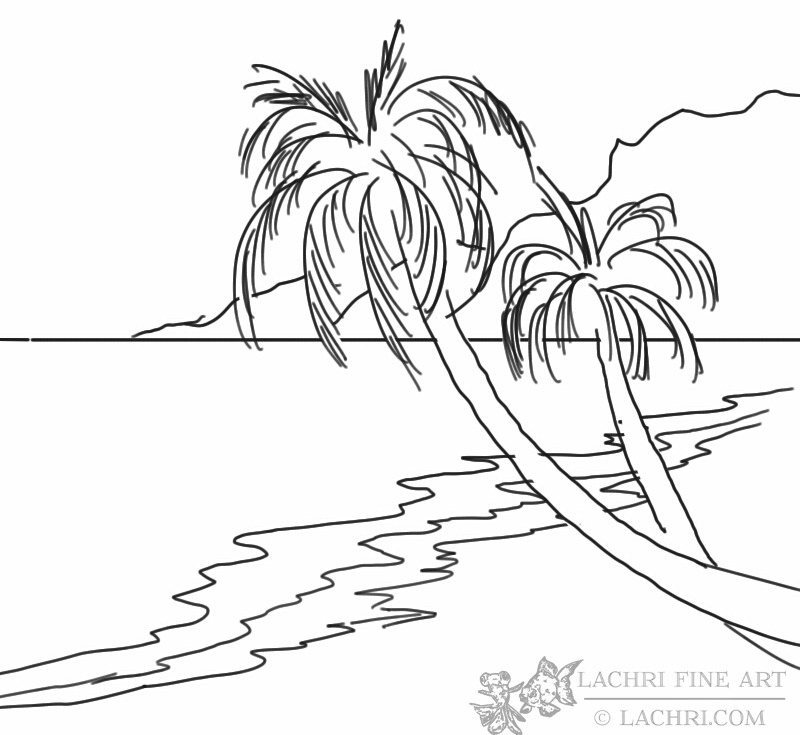 line-drawing-beach-and-palm