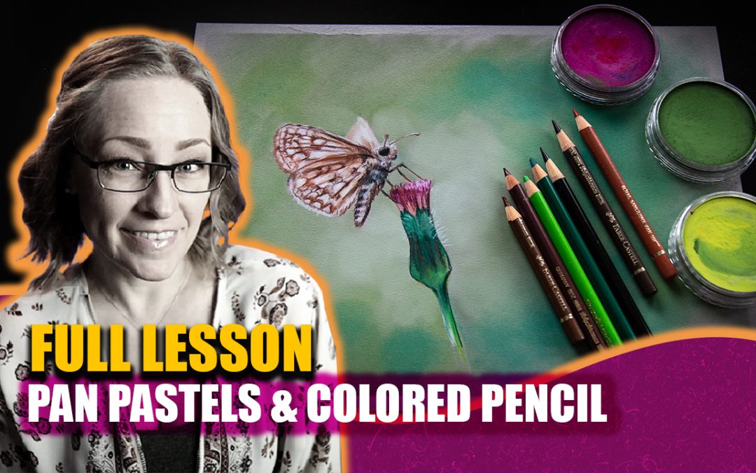 Butterfly Pan Pastel & Colored Pencil FULL LESSON – FREE